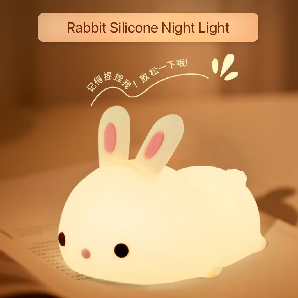 Lámpara nocturna LED de conejito recargable con sensor táctil
