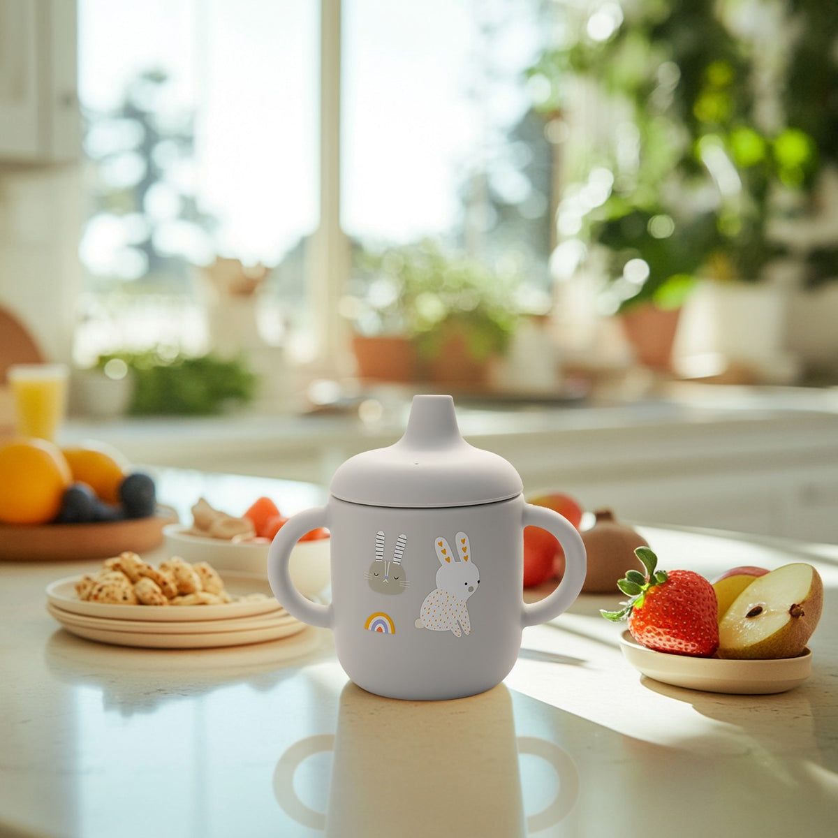 Vaso de Aprendizaje de Silicona para Bebé con Asas | Antiderrame y Libre de BPA
