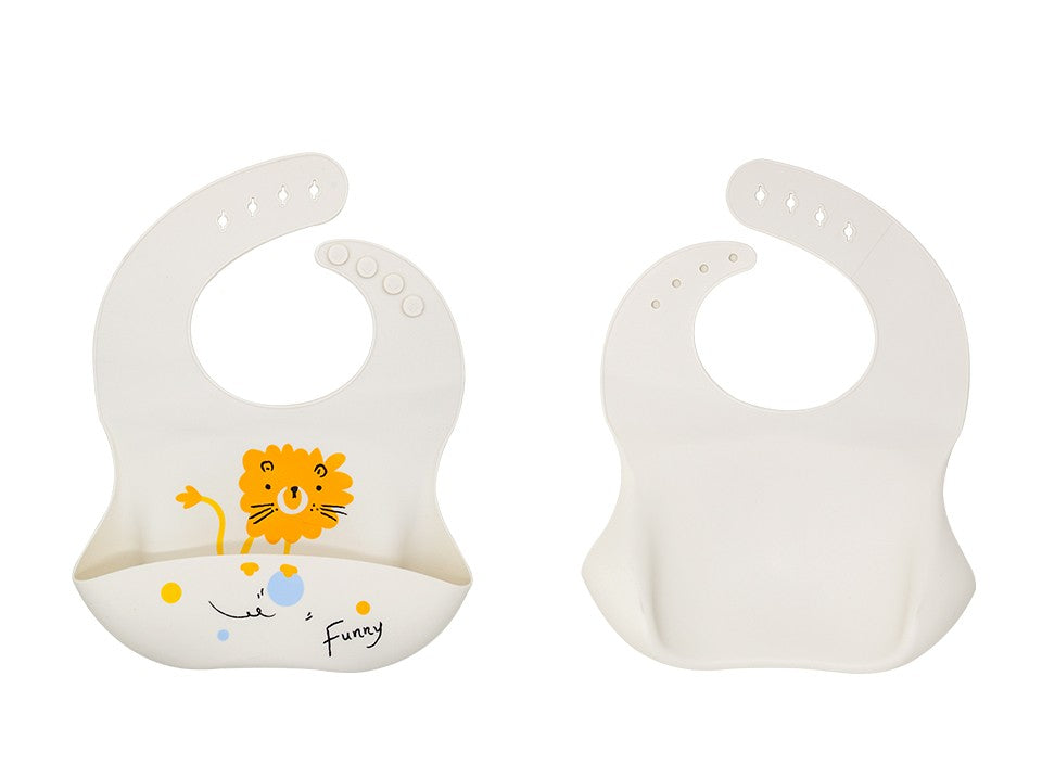 Babero de Silicona Impermeable para Bebé | Ajustable con Bolsillo Atrapa Comida