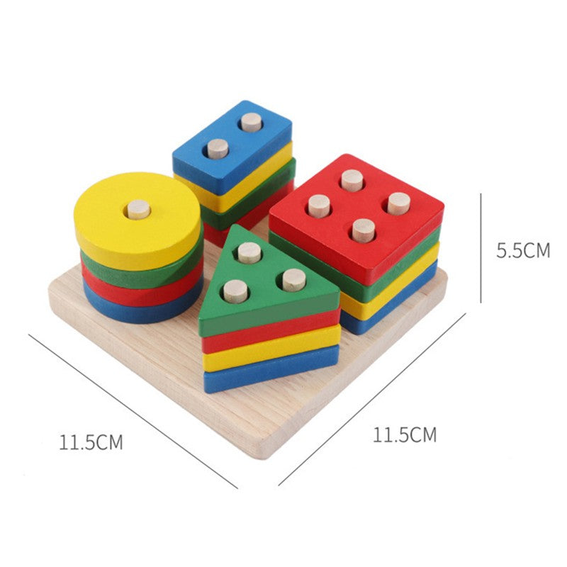 Juguete Montessori, bloques de construcción de madera, juguetes educativos de Ap