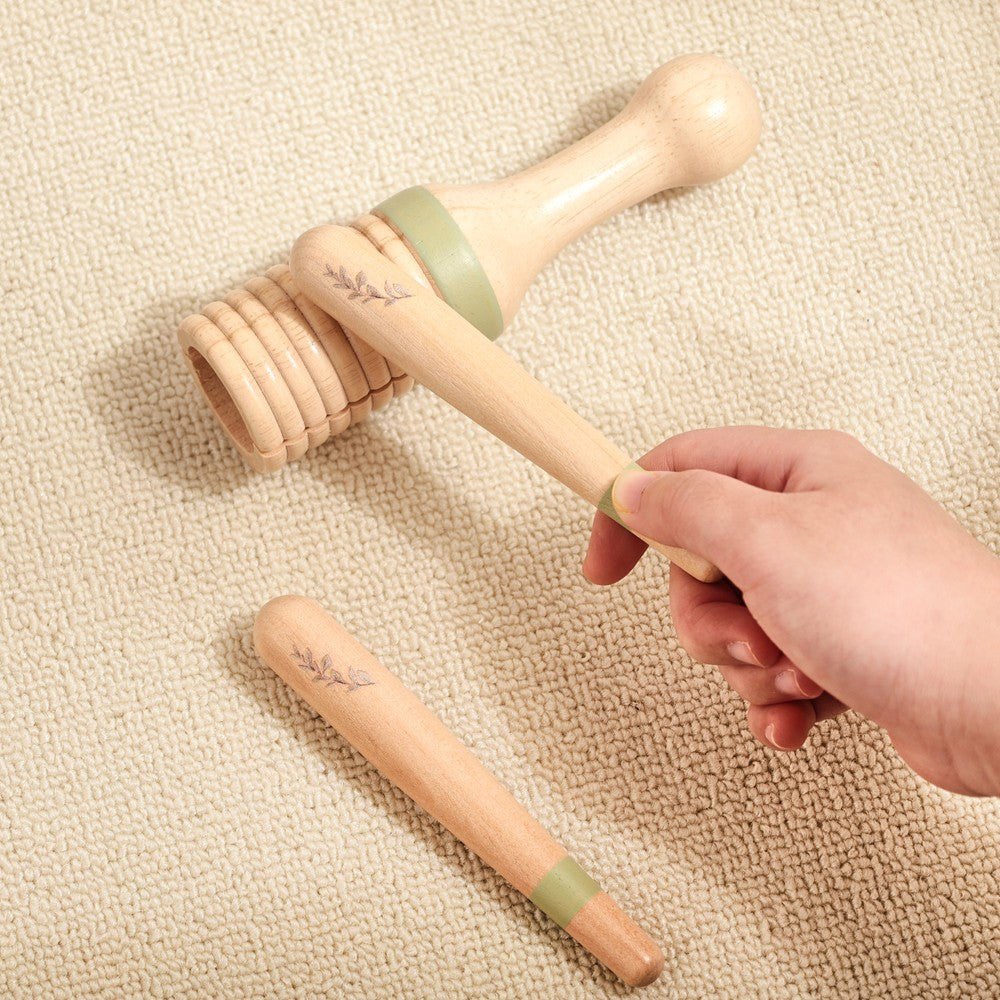Juguete de Madera Montessori, Xilófono Multicolor, Cuentas de Campana, Tambor, I