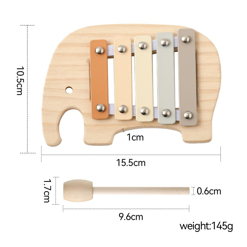 Juguete de Madera Montessori, Xilófono Multicolor, Cuentas de Campana, Tambor, I