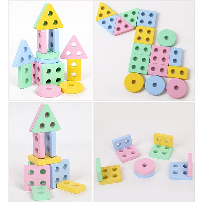 Juguete Montessori, bloques de construcción de madera, juguetes educativos de Ap