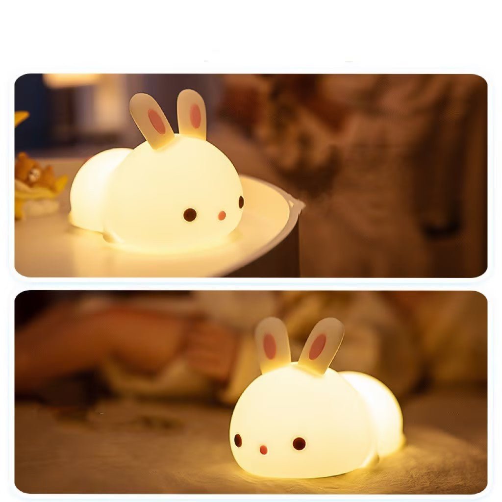 Lámpara nocturna LED de conejito recargable con sensor táctil