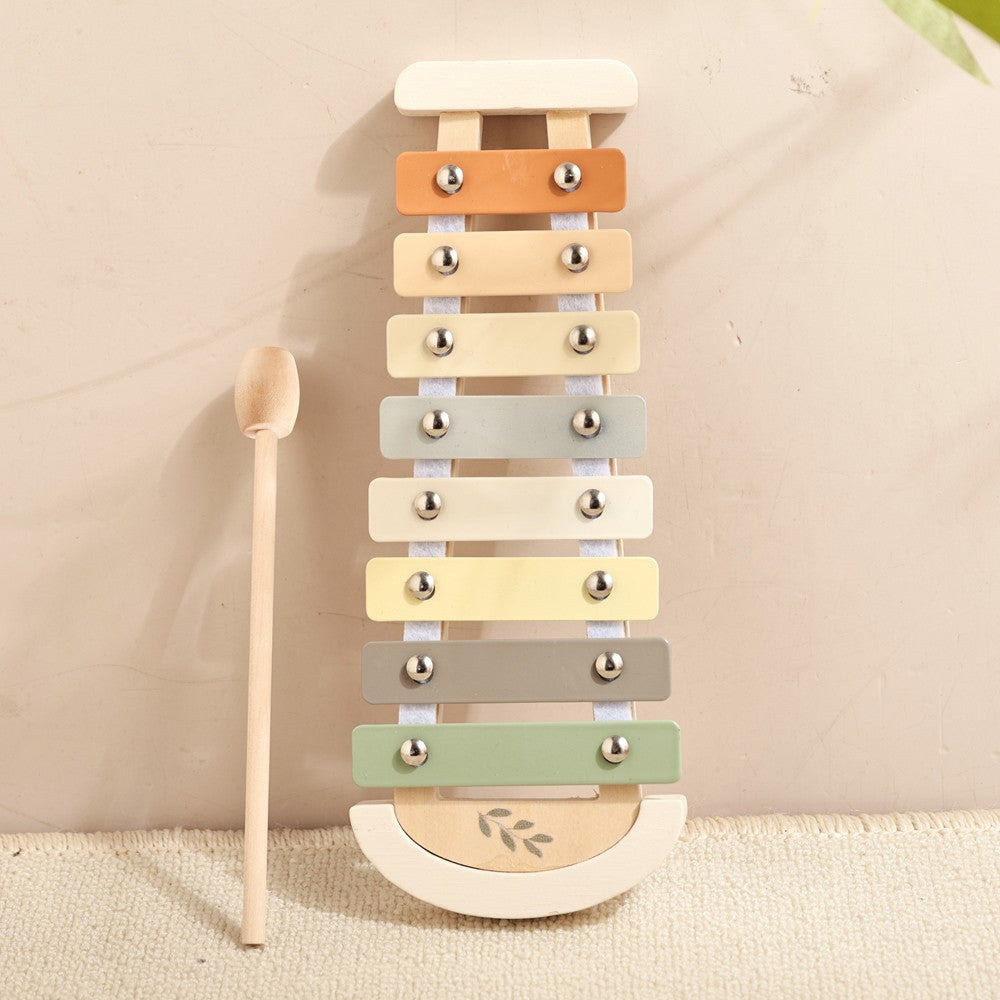 Juguete de Madera Montessori, Xilófono Multicolor, Cuentas de Campana, Tambor, I