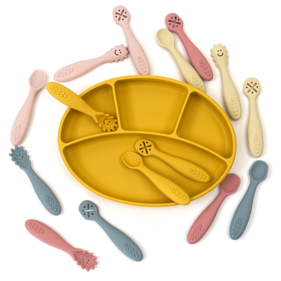 Set de 3 Cucharas de Silicona para Aprendizaje del Bebé | Alimentación BLW