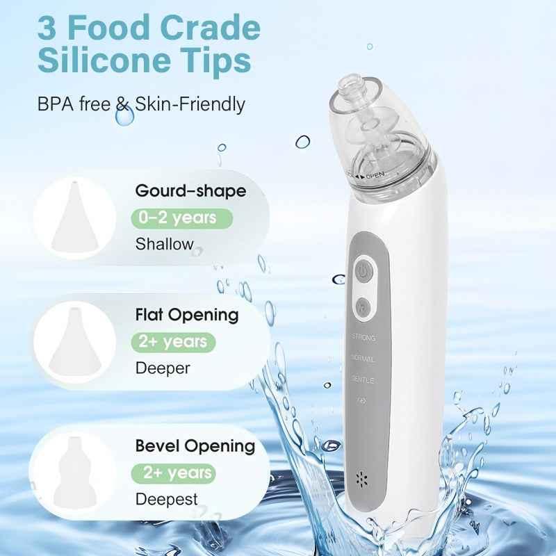 Aspirador Nasal Eléctrico para Bebé | Recargable USB con Puntas de Silicona