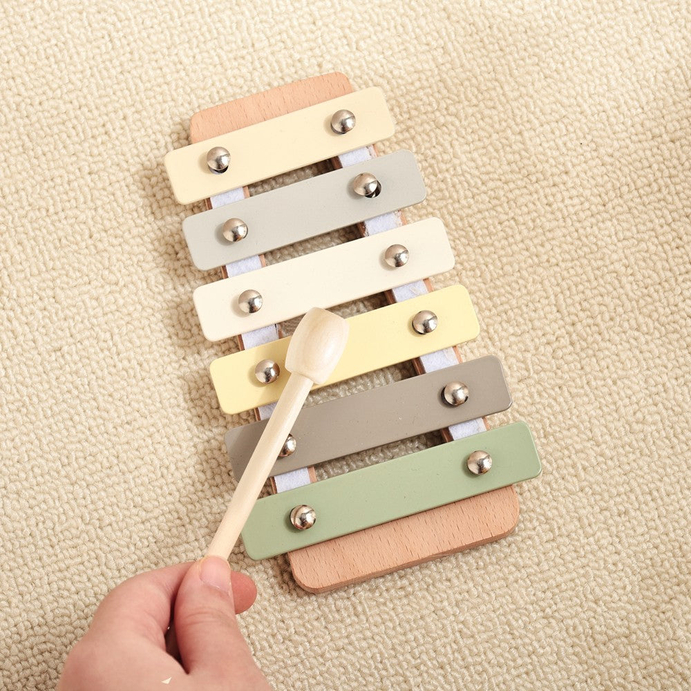 Juguete de Madera Montessori, Xilófono Multicolor, Cuentas de Campana, Tambor, I