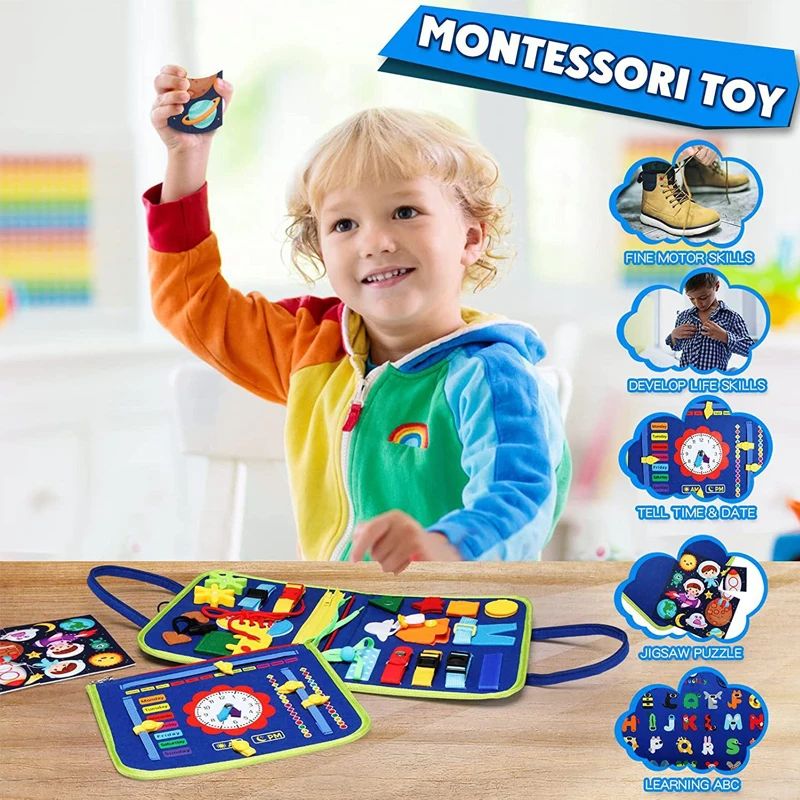 Libro sensorial Montessori de actividades para niños