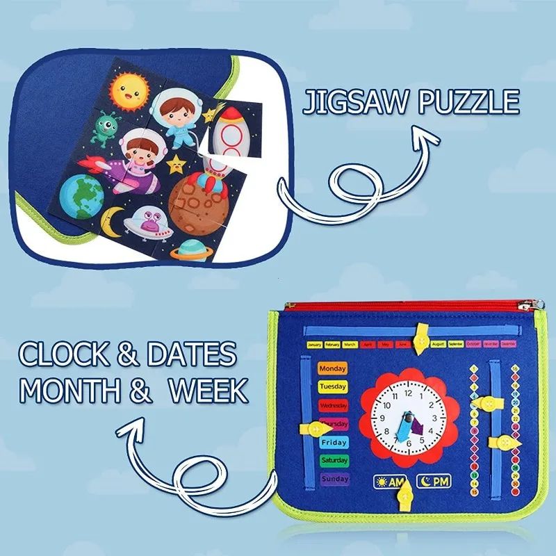 Libro sensorial Montessori de actividades para niños