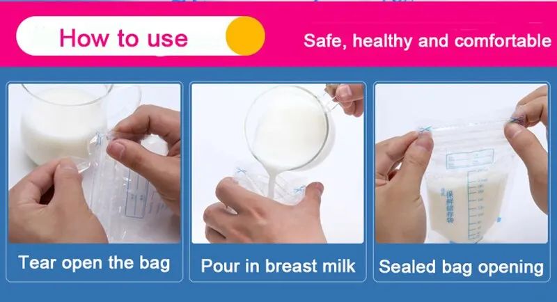 Bolsas para almacenar leche materna con cierre hermético