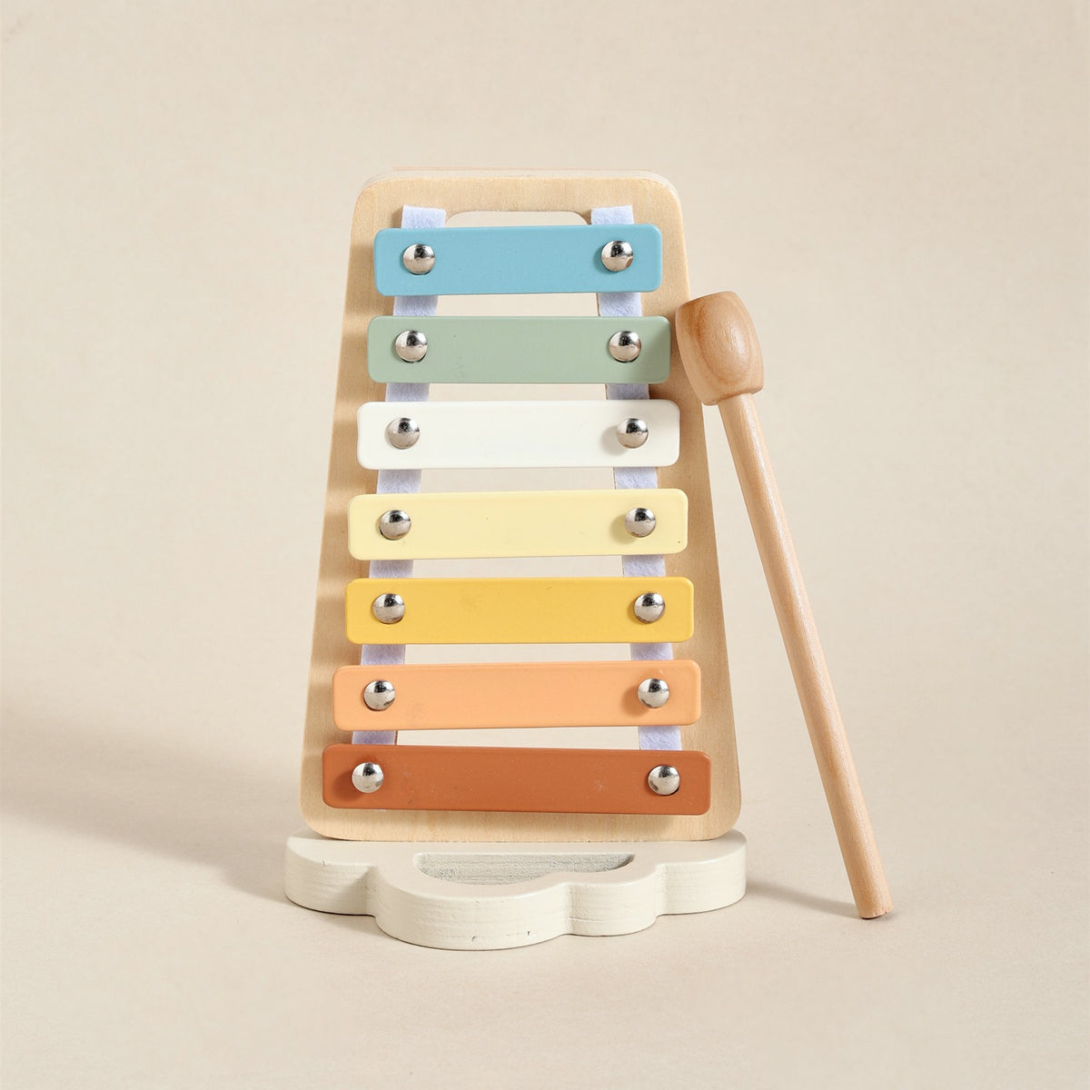 Juguete de Madera Montessori, Xilófono Multicolor, Cuentas de Campana, Tambor, I