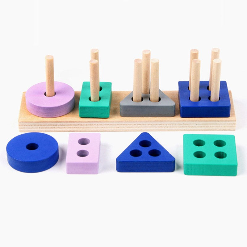 Juguete Montessori, bloques de construcción de madera, juguetes educativos de Ap