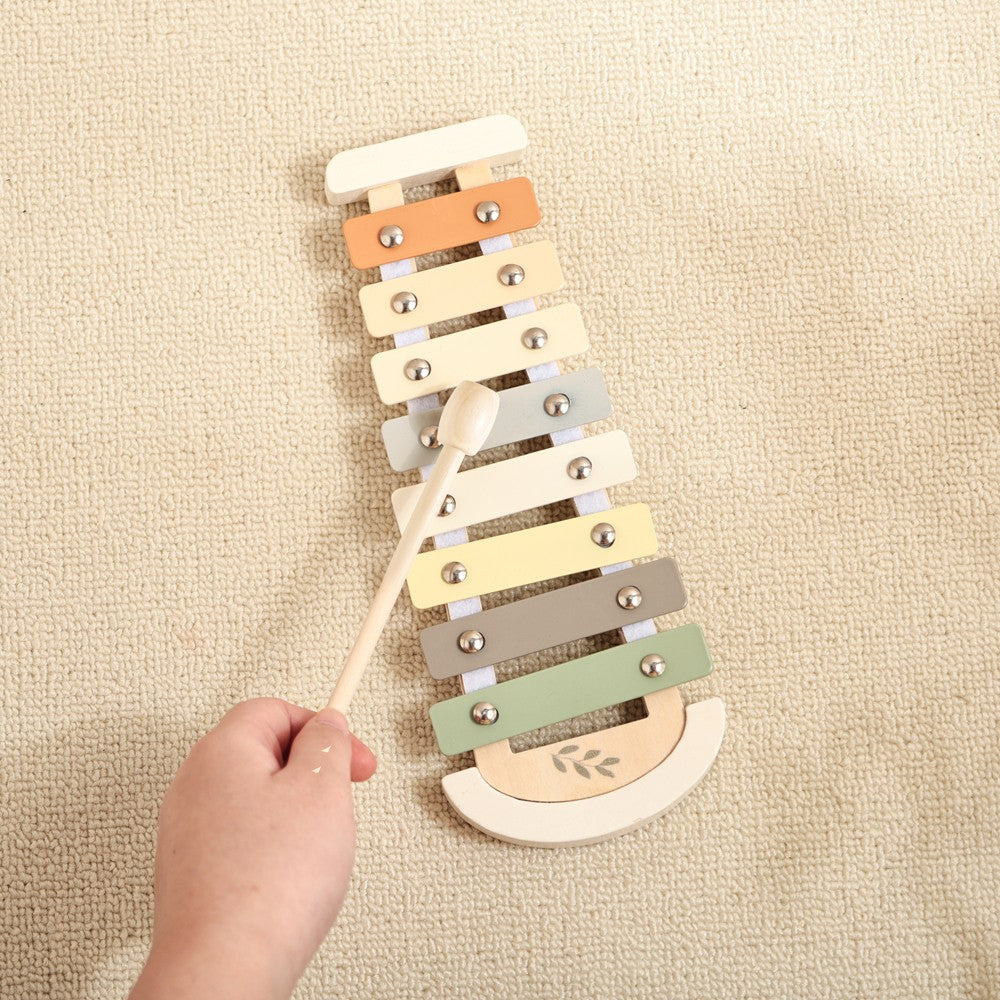Juguete de Madera Montessori, Xilófono Multicolor, Cuentas de Campana, Tambor, I