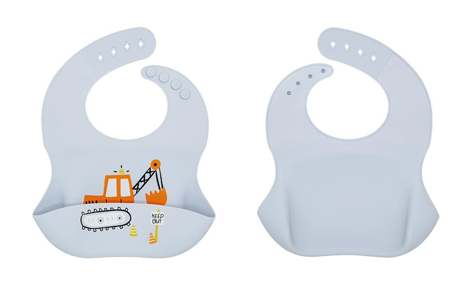 Babero de Silicona Impermeable para Bebé | Ajustable con Bolsillo Atrapa Comida