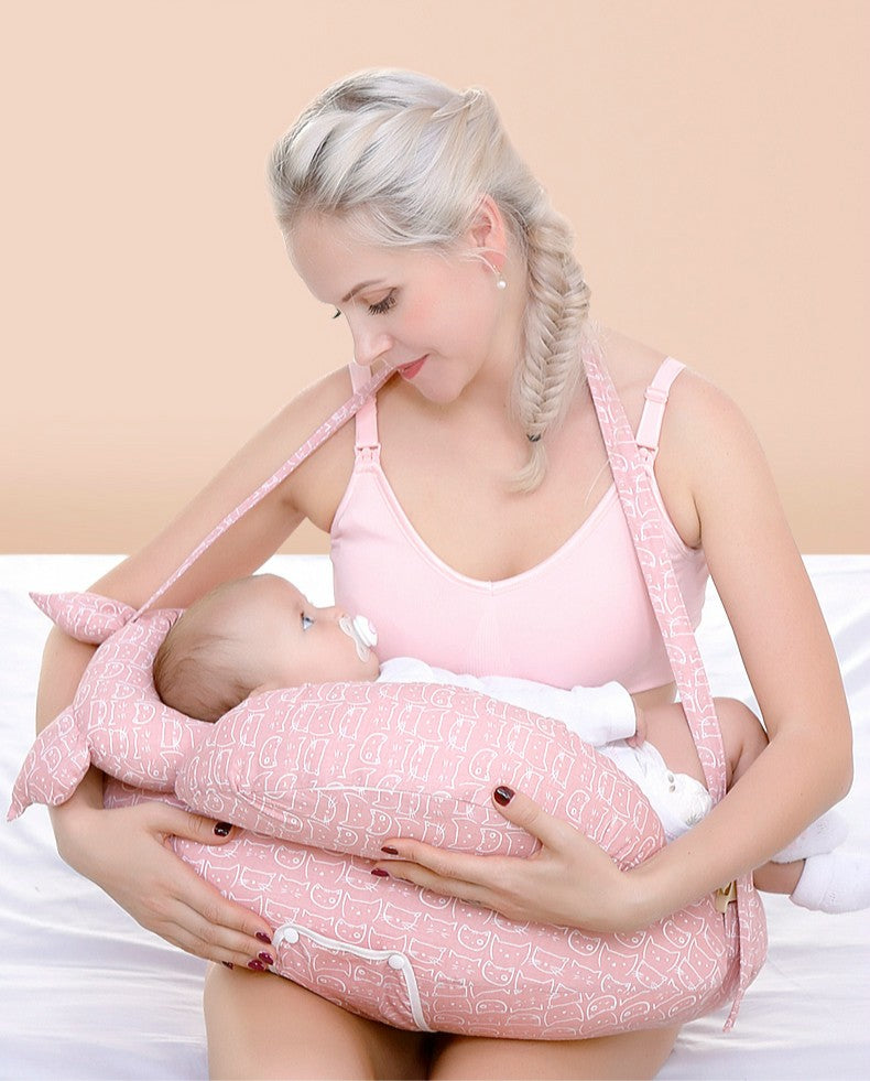 Almohada de lactancia multifunción con cuello Halter y correa para el hombro par