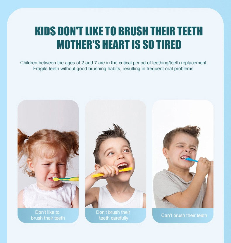Cepillo de dientes eléctrico en forma de U para niños, cepillo de dientes sónico