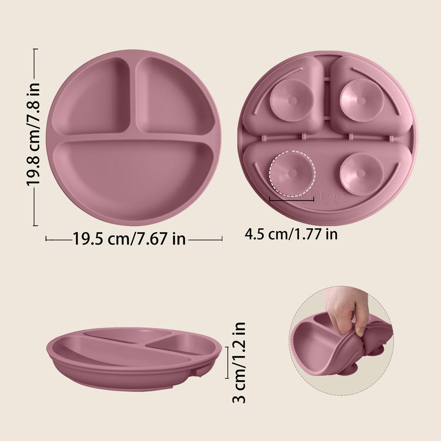 Plato de Silicona con Ventosa para Bebé | Antideslizante, Libre de BPA