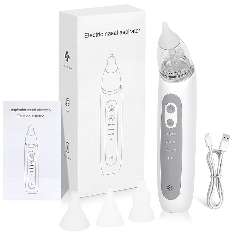 Aspirador Nasal Eléctrico para Bebé | Recargable USB con Puntas de Silicona